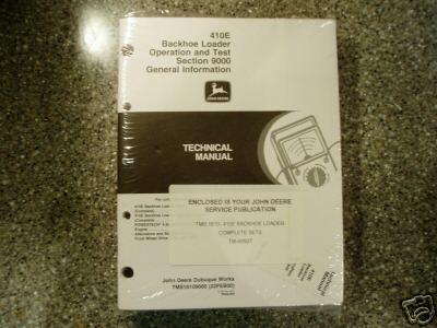John deere 410E backhoe loader tech manual-complete set