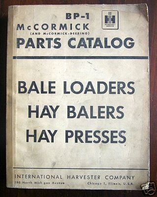 Mccormick bale loaders, hay balers, presses parts cat. 