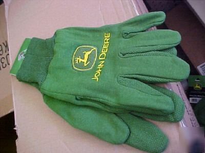 New john deere gloves green w/ dots durable heavy 
