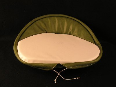 Seat cushion, oliver green & white