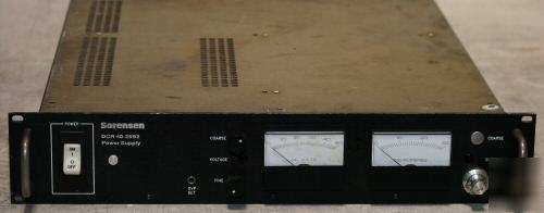 Sorensen dc power supply dcr 40-25B2, 208VAC input