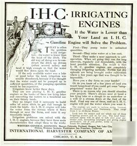 1907 ad: i-h hit-and-miss irrigating engines