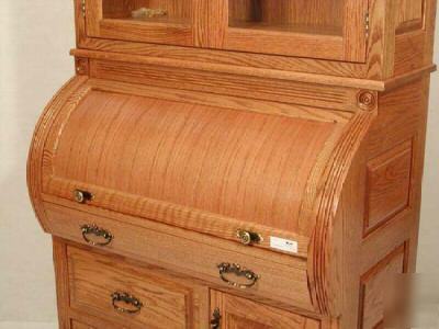 Amish made oak cylinder desk