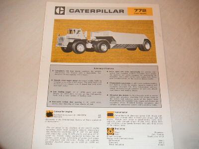 Caterpillar model 772 coal hauler brochure 