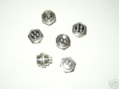 Lot of 6, 4 pin microphone panel jack, for cobra galaxy