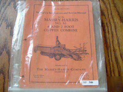 Massey harris 50 clipper combine service manual