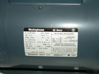 Westinghouse motor 1/2 hp 1425RPM, 110/220 1 phase 50HZ