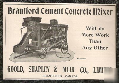 1902 brantford cement mixer antique advertisement