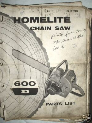 1960 homelite chainsaw shop parts and prices guide