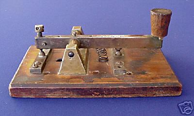 19TH century large british railroad telegraph key afe
