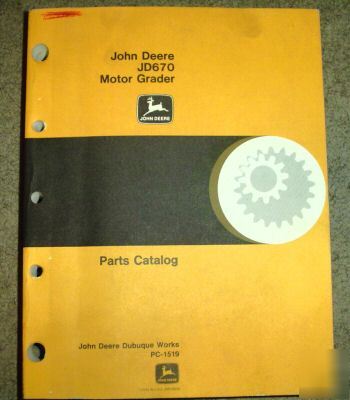 John deere 670 motor grader parts catalog manual jd 