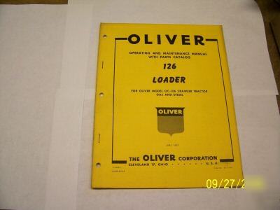 Oliver 126 loader for crawler tractors parts manual
