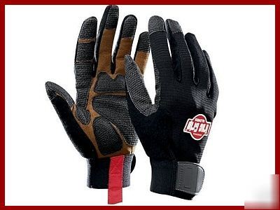 3 prs pack true grip pro mechanics work gloves, large