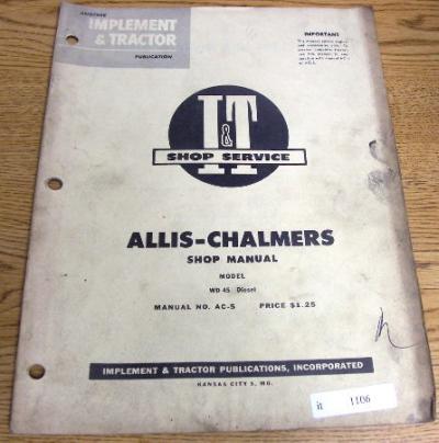 Allis chalmers wd 45 diesel tractor i&t service manual