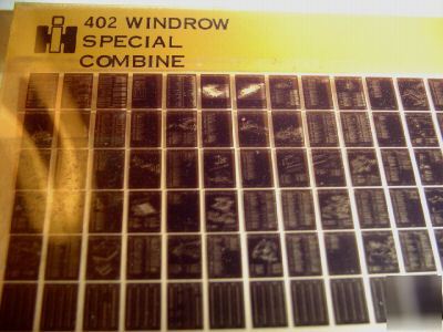 Ih 402 special combine parts catalog microfiche farmall