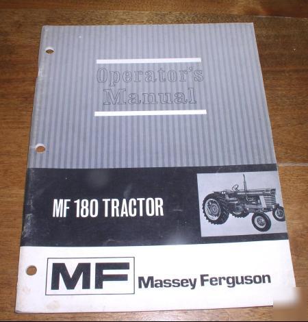 Massey ferguson 180 tractor manual copyright 1972