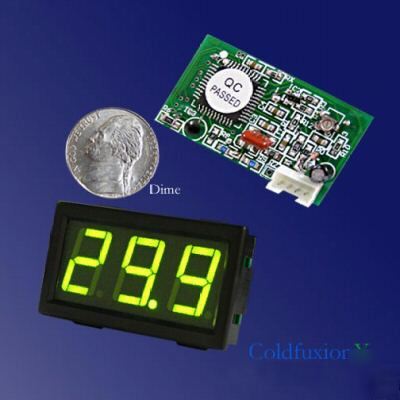 Mini green led dc 100V digital volt voltage meter solar
