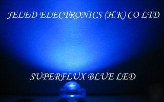 New 50X superflux blue 5MM r/h ledlamp 10,000MCD f/ship