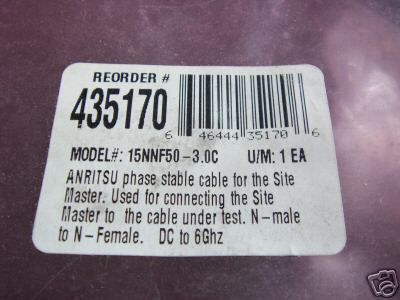 New anritsu 15NNF50-3.0C site master phase stable cable