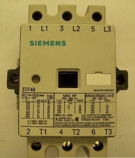 New siemens magnetic contactor 120V 3TF4822-0AK6