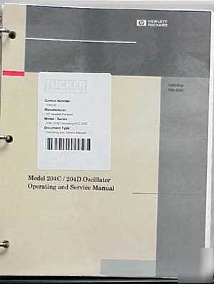 Agilent hp 204C/204D oscillator oper & service manual