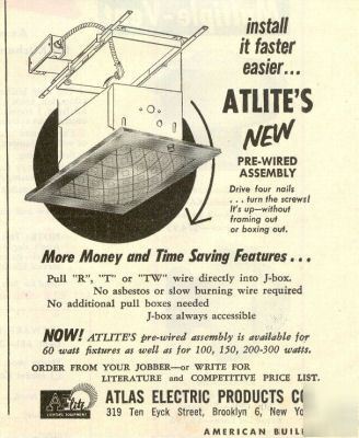 Atlas electric brooklyn ny light fixtures ad 1955