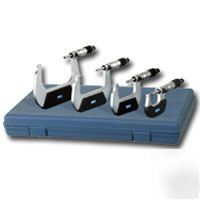 New fowler outside micrometer set 0-4 inch plus case 