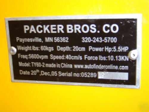 New packer bros plate compactor packer 5.5 ohv