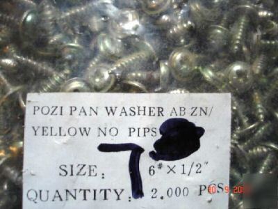 Self tappers/ 6 x 1/2 inch pozi pan head washer ab zn