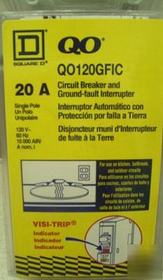 Square d 20 amp circuit breaker -ground fault interuptr