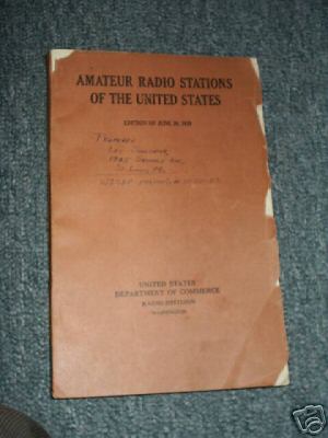 U.s. government amateur radio call book (1929)