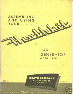 Heathkit manual original bg-1 bar generator 1954