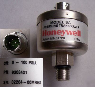 Honeywell model sa pressure transducer 0 - 100 psi