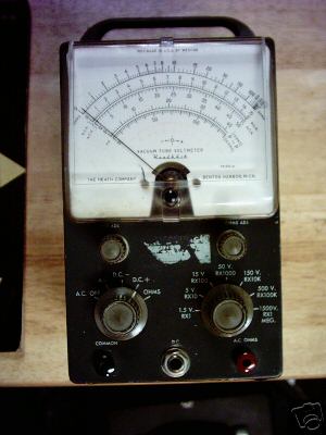 Heathkit v-7A vacuum tube voltmeter w/ manual leads '59
