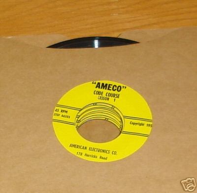 Ameco code course #1-22 45 rpm records excellent