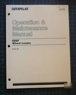 Cat caterpillar 988F wheel loader operation manual 988