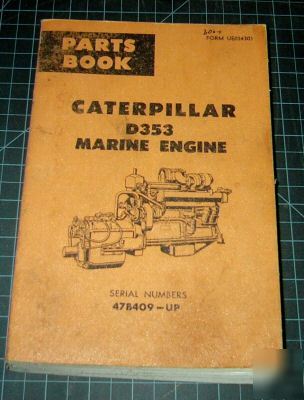 Cat caterpillar D353 marine parts manual book d-353