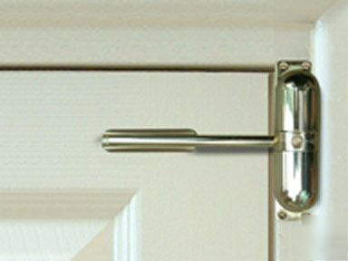 Surface mounted spring door closer- brass