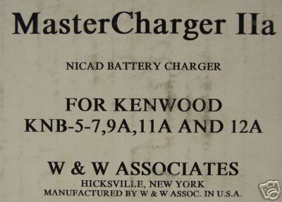 W&w mastercharger iia kenwood knb-5, 7, 9A, 11A, 12A ++