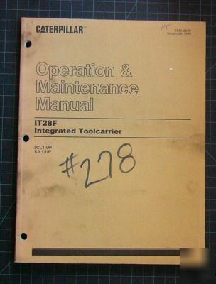Cat caterpillar IT28F operation/maintenance manual IT28