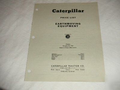 Caterpillar earthmoving equipment price list brochure 