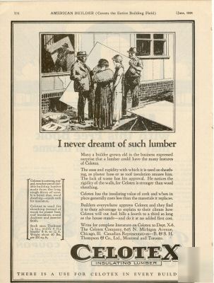 Celotex insulating lumber sheathing ad 1924 chicago il