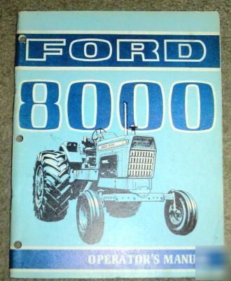 Ford 8000 tractor operator's manual book catalog