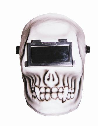 New hoodlum white skull auto darkening welding helmet - 