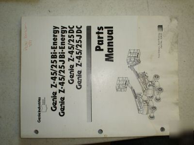 Genie z-45/25 z-45/25J dc bi-energy parts book manual