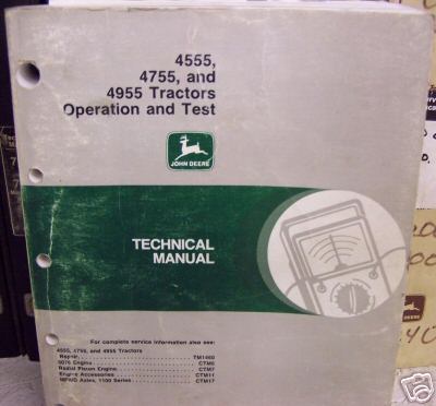 John deere 4555,4755, 4955 tractor ops and tests manual
