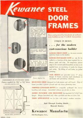 Kewanee steel door frames kewanee il ad 1952