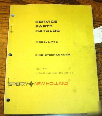 New holland L778 skid steer loader parts catalog manual