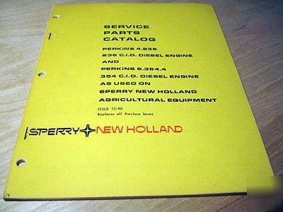 New holland perkins 4.236 6.354.4 engine parts manual
