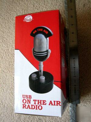 New usb radio 2 band (mw fm), on the air microphone, 